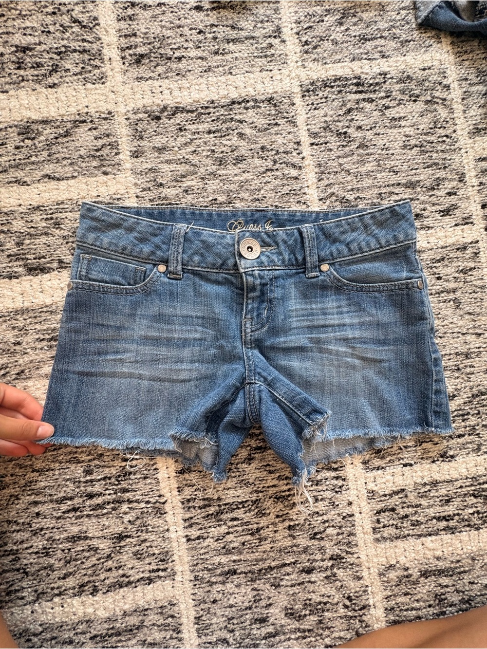 vintage guess Denim Cutoff Shorts - Blue - low rise